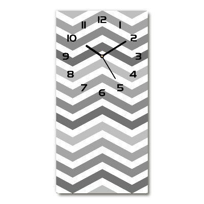 Rechthoekige glas klok Grijze zigzaglijnen