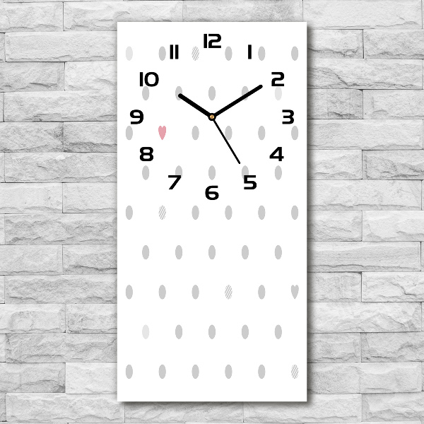 Rechthoekige glas klok Stippen en hartjes