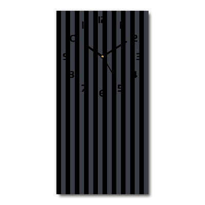 Rechthoekige glazen wandklok Zwarte en grijze strepen