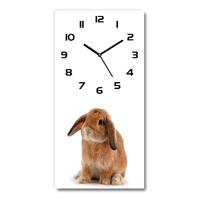 Rechthoekige glazen wandklok Konijn