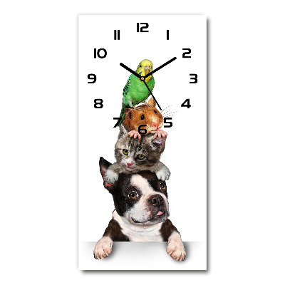Rechthoekige glas klok Huisdieren