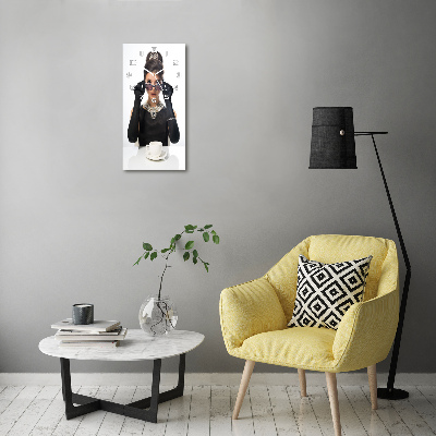 Glazen klok rechthoekige Vrouw met bril