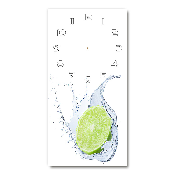 Rechthoekige glazen wandklok Limoen