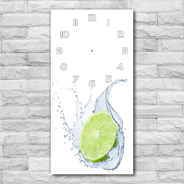 Rechthoekige glazen wandklok Limoen