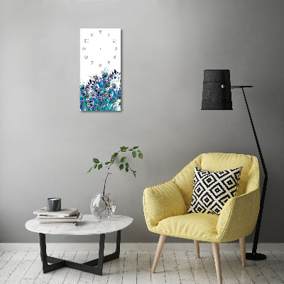 Rechthoekige glas klok Pauwenveren