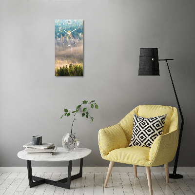 Glazen klok rechthoekige Mist boven het bos