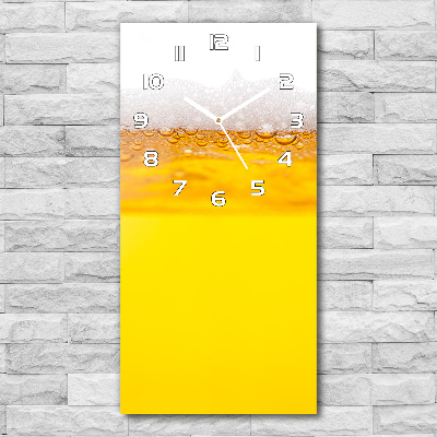 Rechthoekige glazen wandklok Bier