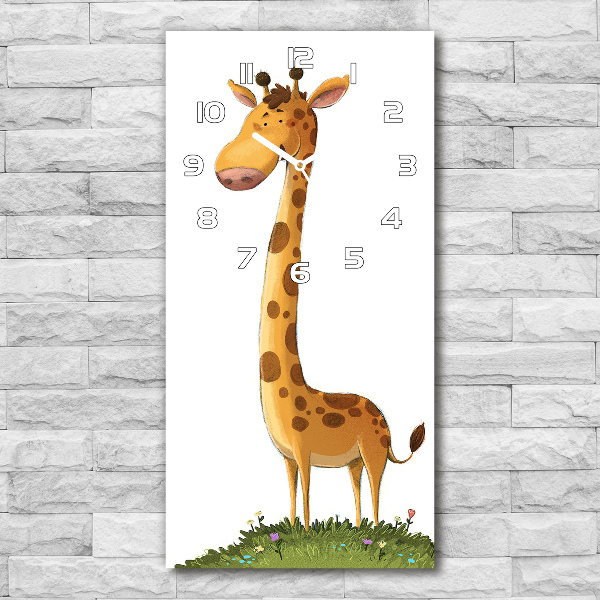 Rechthoekige glas klok Giraffe