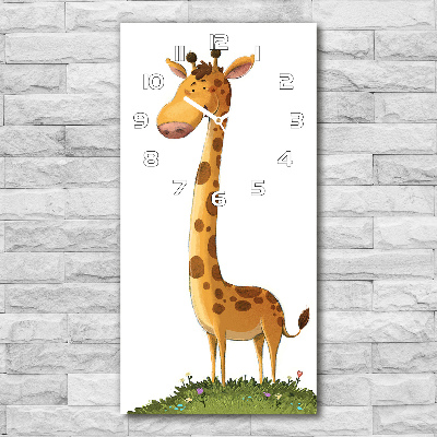 Rechthoekige glas klok Giraffe