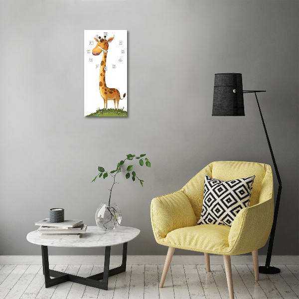 Rechthoekige glas klok Giraffe