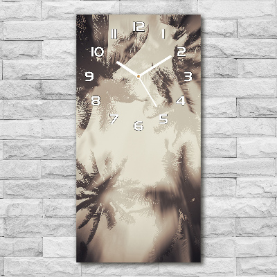 Rechthoekige glazen wandklok Palmbomen