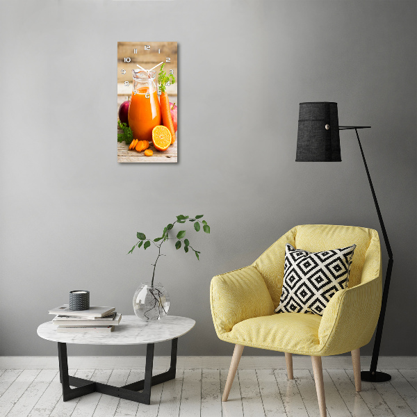 Rechthoekige glazen wandklok Vruchtensap