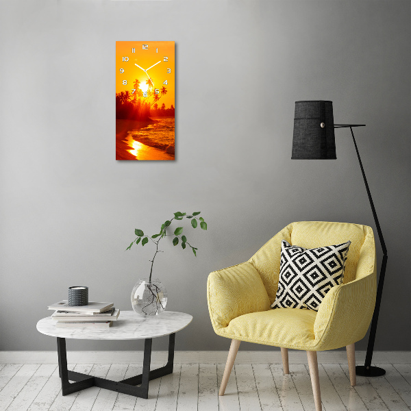 Rechthoekige glas klok Tropisch strand