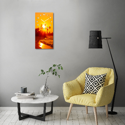 Rechthoekige glas klok Tropisch strand