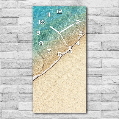 Rechthoekige glazen wandklok Zeegolf