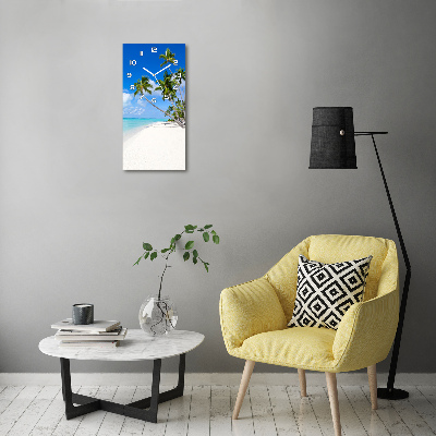 Rechthoekige glazen wandklok Tropisch strand