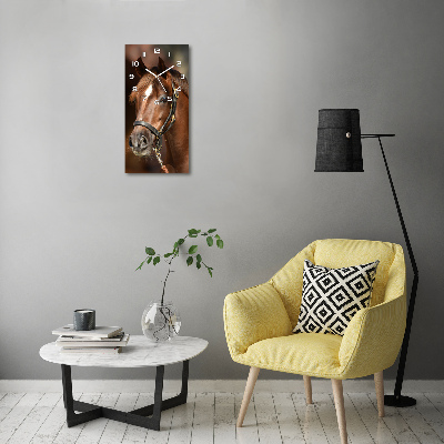 Rechthoekige glas klok Portret van een paard