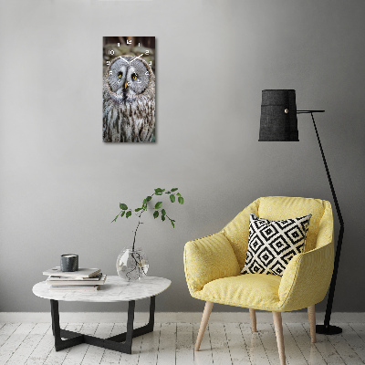 Rechthoekige glas klok Uil