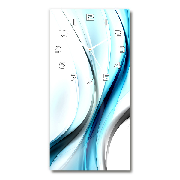 Rechthoekige glazen wandklok Abstracte golf