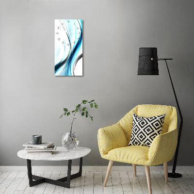 Rechthoekige glazen wandklok Abstracte golf