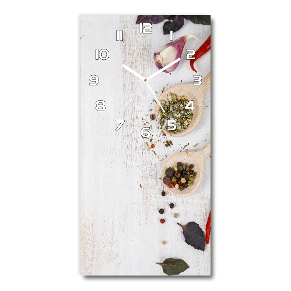 Rechthoekige glazen wandklok Groenten en kruiden