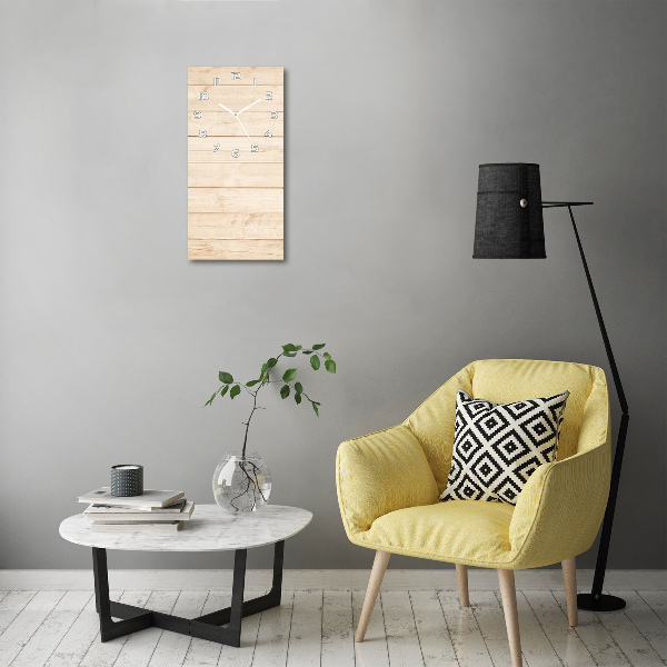 Rechthoekige glas klok Houten achtergrond