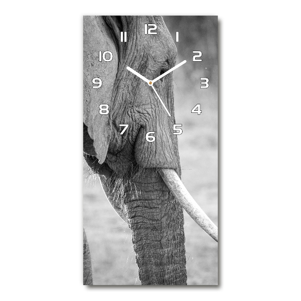 Rechthoekige glazen wandklok Olifant