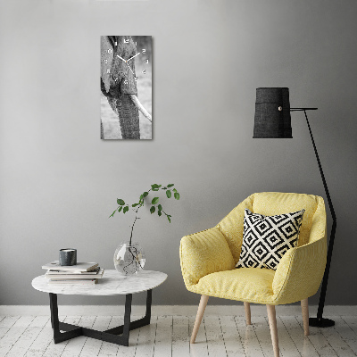 Rechthoekige glazen wandklok Olifant