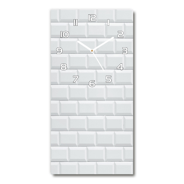 Rechthoekige glazen wandklok Keramische wand