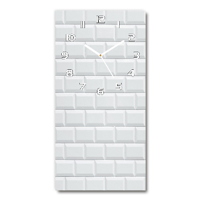 Rechthoekige glazen wandklok Keramische wand