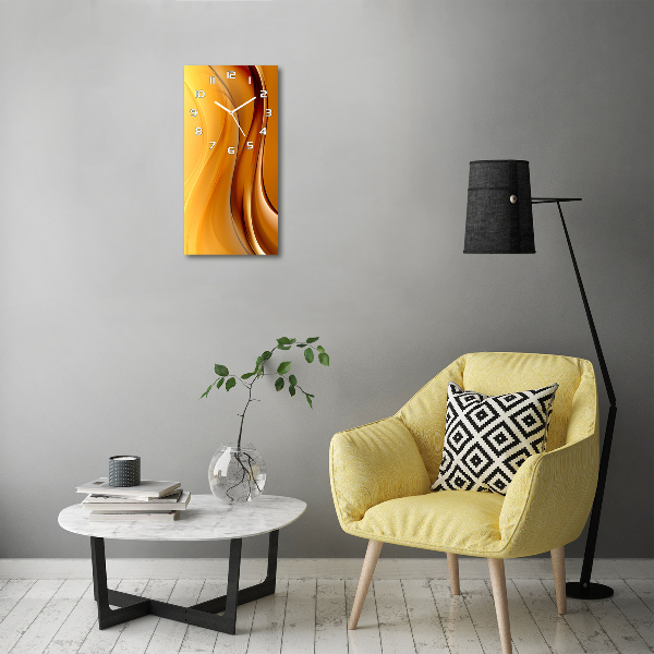 Rechthoekige glazen wandklok Abstracte golf