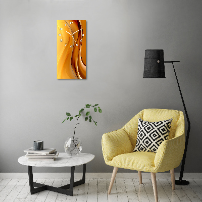 Rechthoekige glazen wandklok Abstracte golf