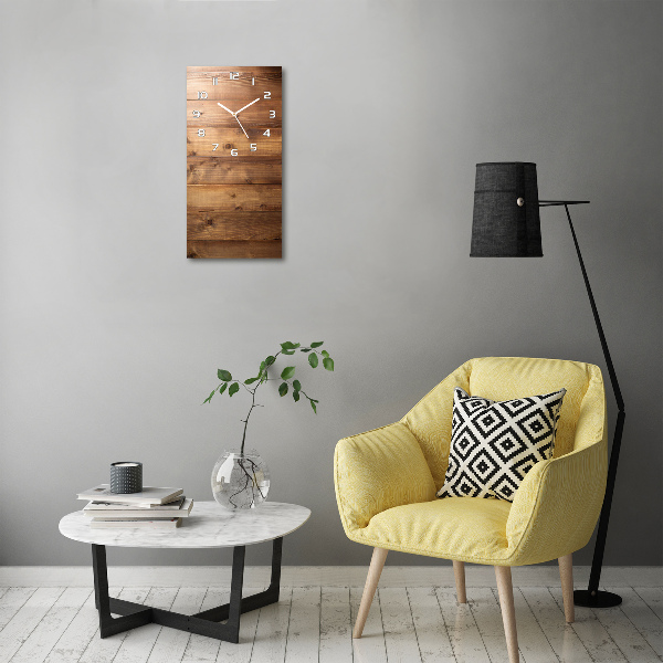 Glazen klok rechthoekige Houten achtergrond