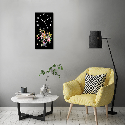 Rechthoekige glazen wandklok Hawaiiaans patroon