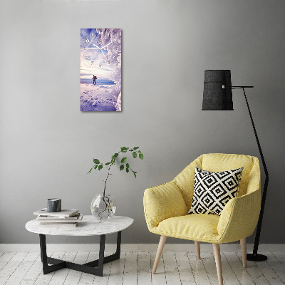 Rechthoekige glas klok Skiër