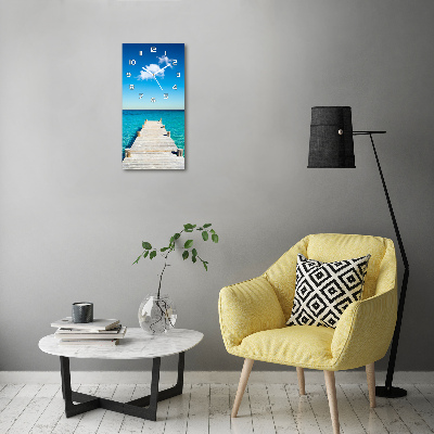 Rechthoekige glas klok Houten steiger