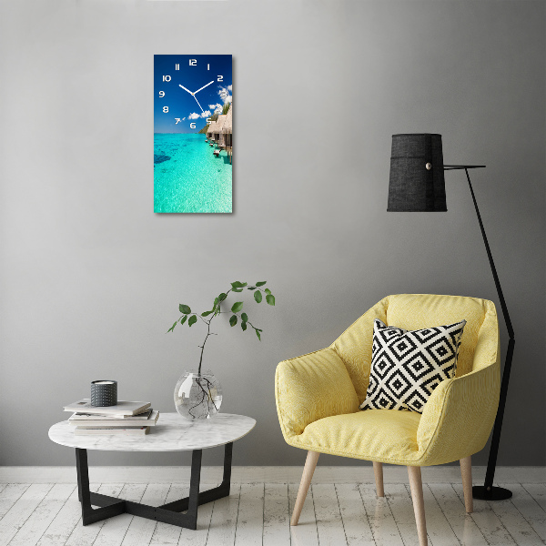 Rechthoekige glas klok Tropisch eiland