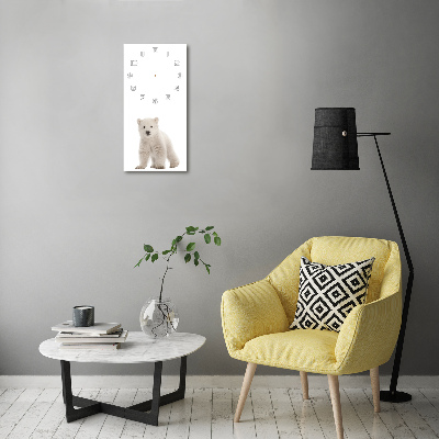 Rechthoekige glazen wandklok Ijsbeer