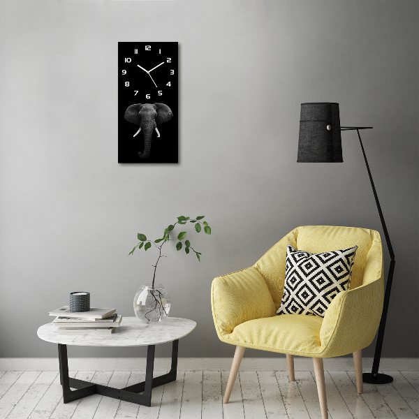 Glazen klok rechthoekige Afrikaanse olifant