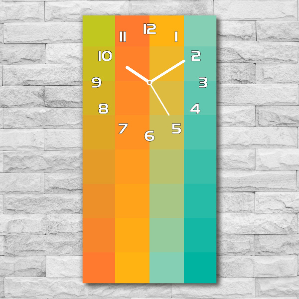 Glazen klok rechthoekige Kleurrijke vierkanten