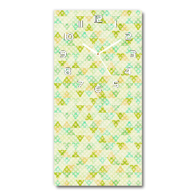 Rechthoekige glazen wandklok Geometrische achtergrond