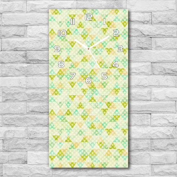 Rechthoekige glazen wandklok Geometrische achtergrond