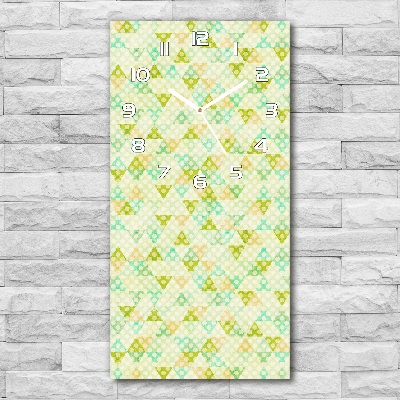 Rechthoekige glazen wandklok Geometrische achtergrond