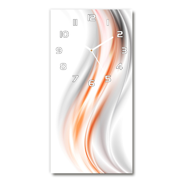 Rechthoekige glazen wandklok Abstracte golven