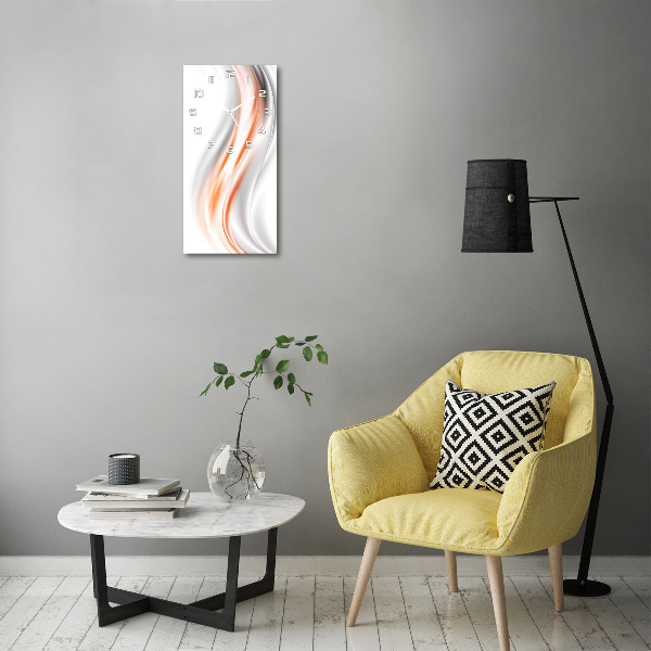 Rechthoekige glazen wandklok Abstracte golven