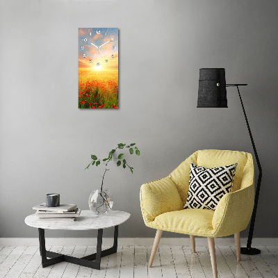 Glazen klok rechthoekige Klaprozenveld