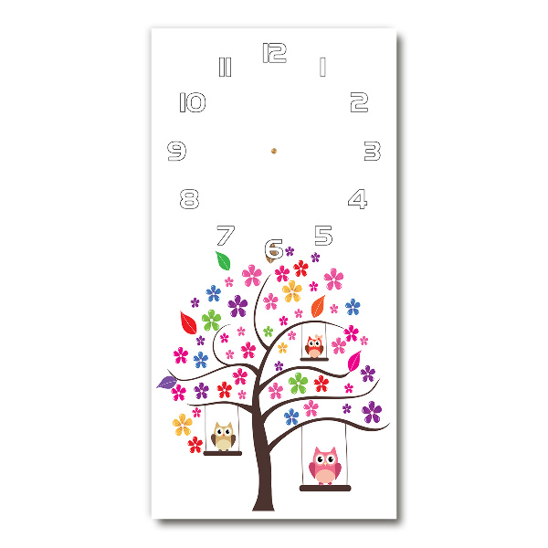 Glazen klok rechthoekige Uilen op schommels