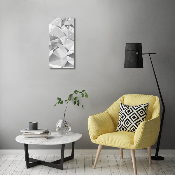 Rechthoekige glazen wandklok 3D-abstractie