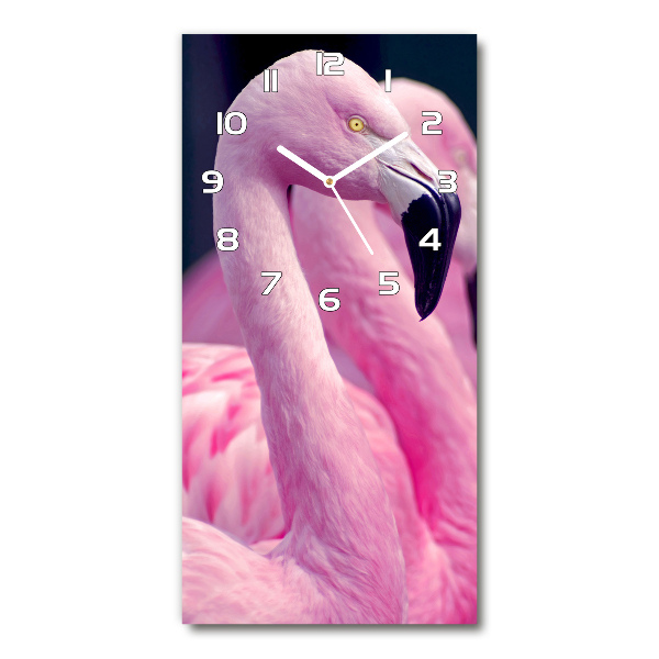 Rechthoekige glas klok Flamingo's