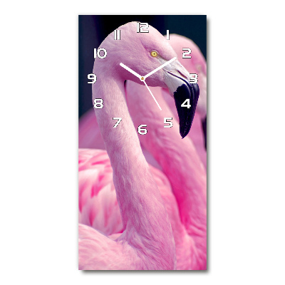 Rechthoekige glas klok Flamingo's